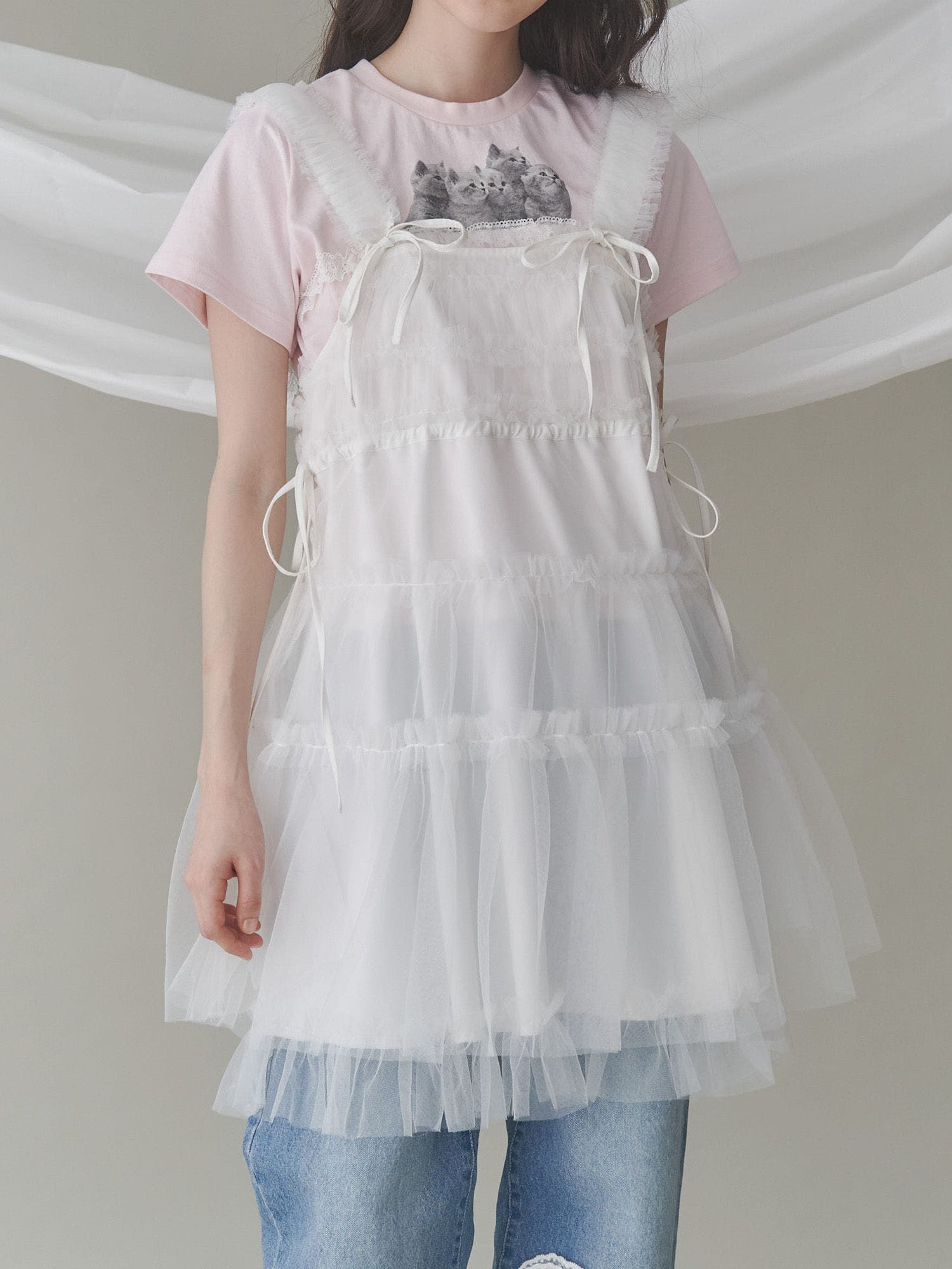 チュールコルセットミニワンピース[品番：MKSW0061843]｜merry