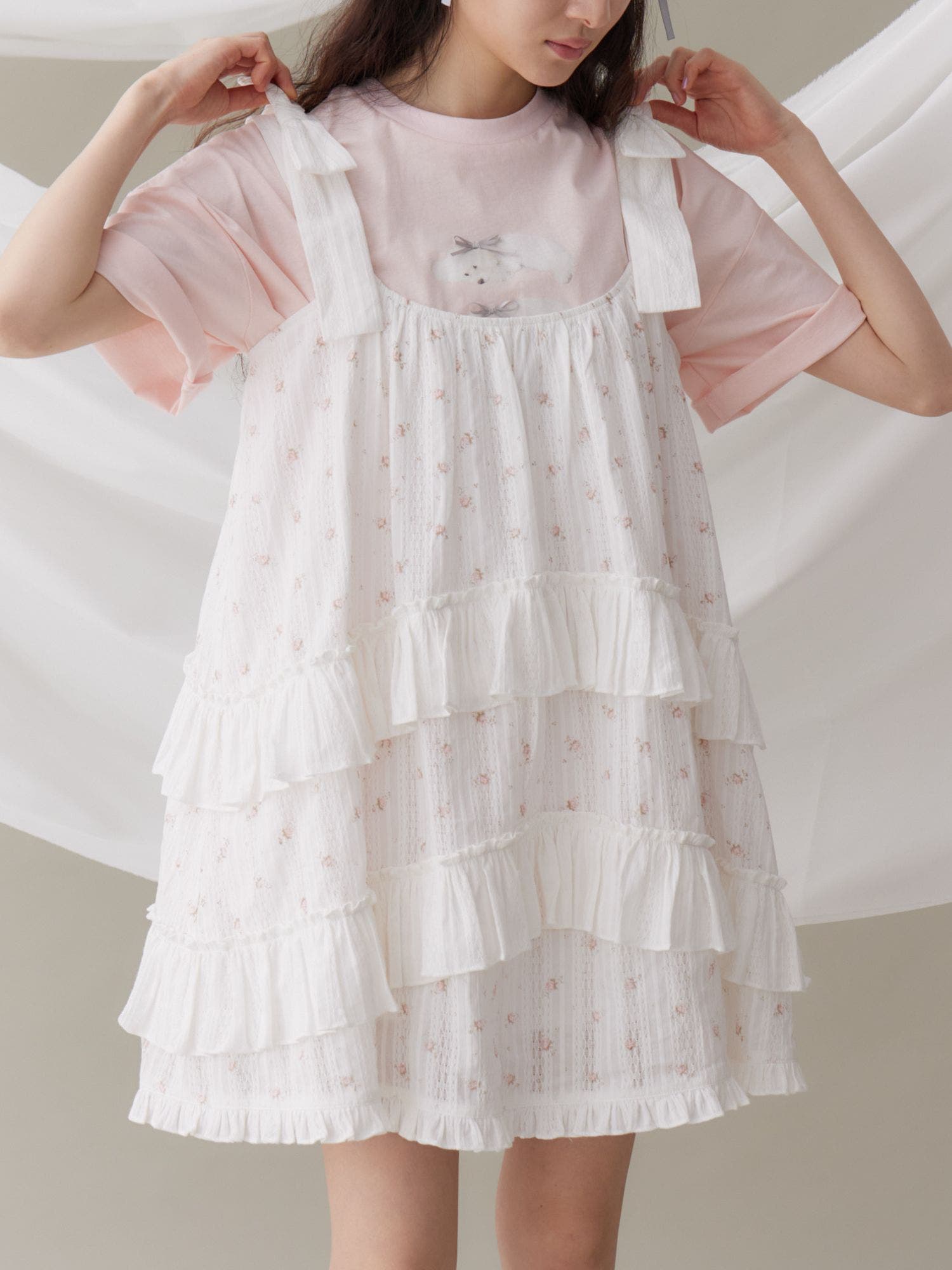floralフレアミニワンピース[品番：MKSW0062989]｜merry jenny