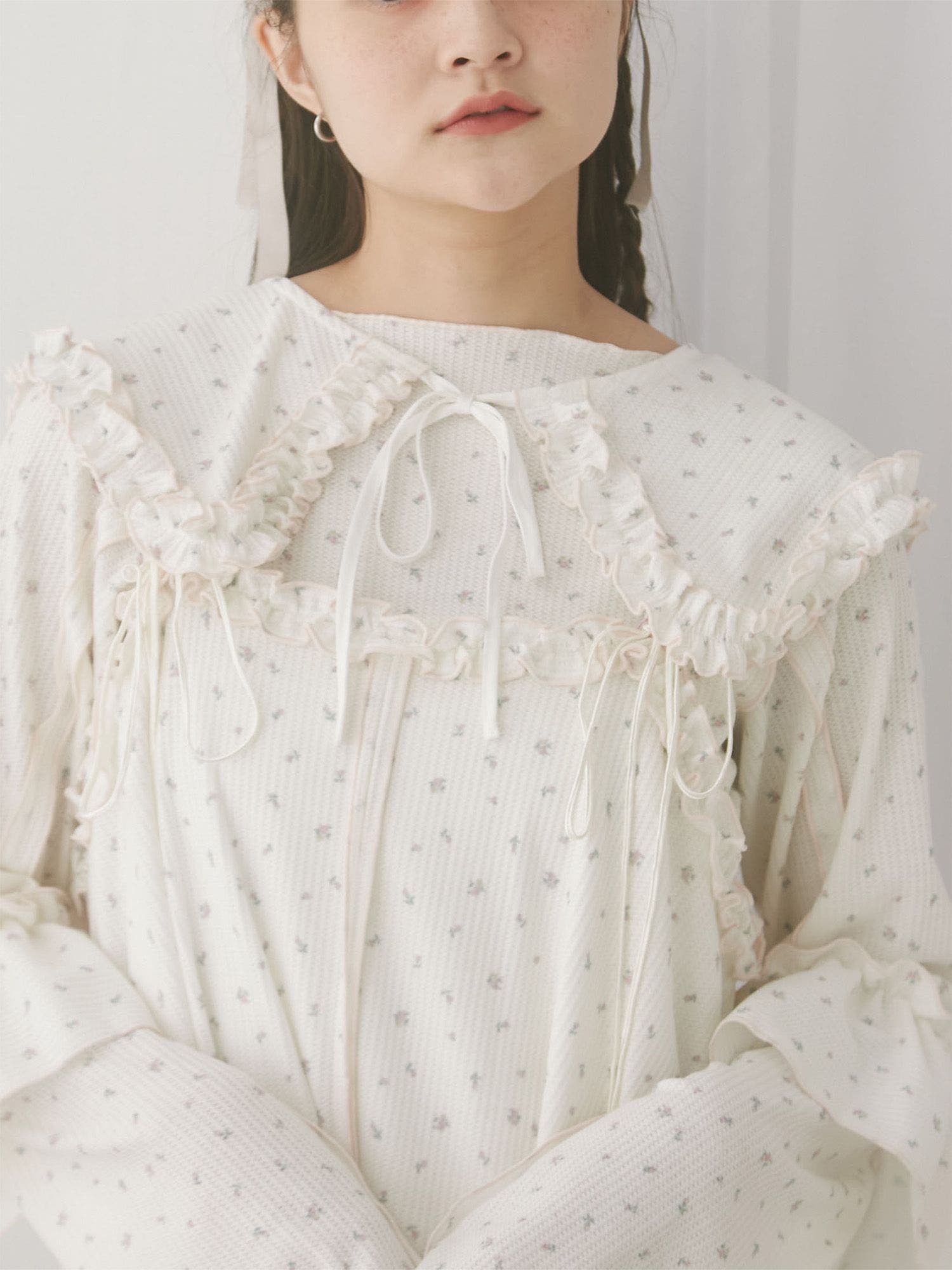 flower waffleつけ襟[品番：MKSW0065273]｜merry jenny（メリージェ二