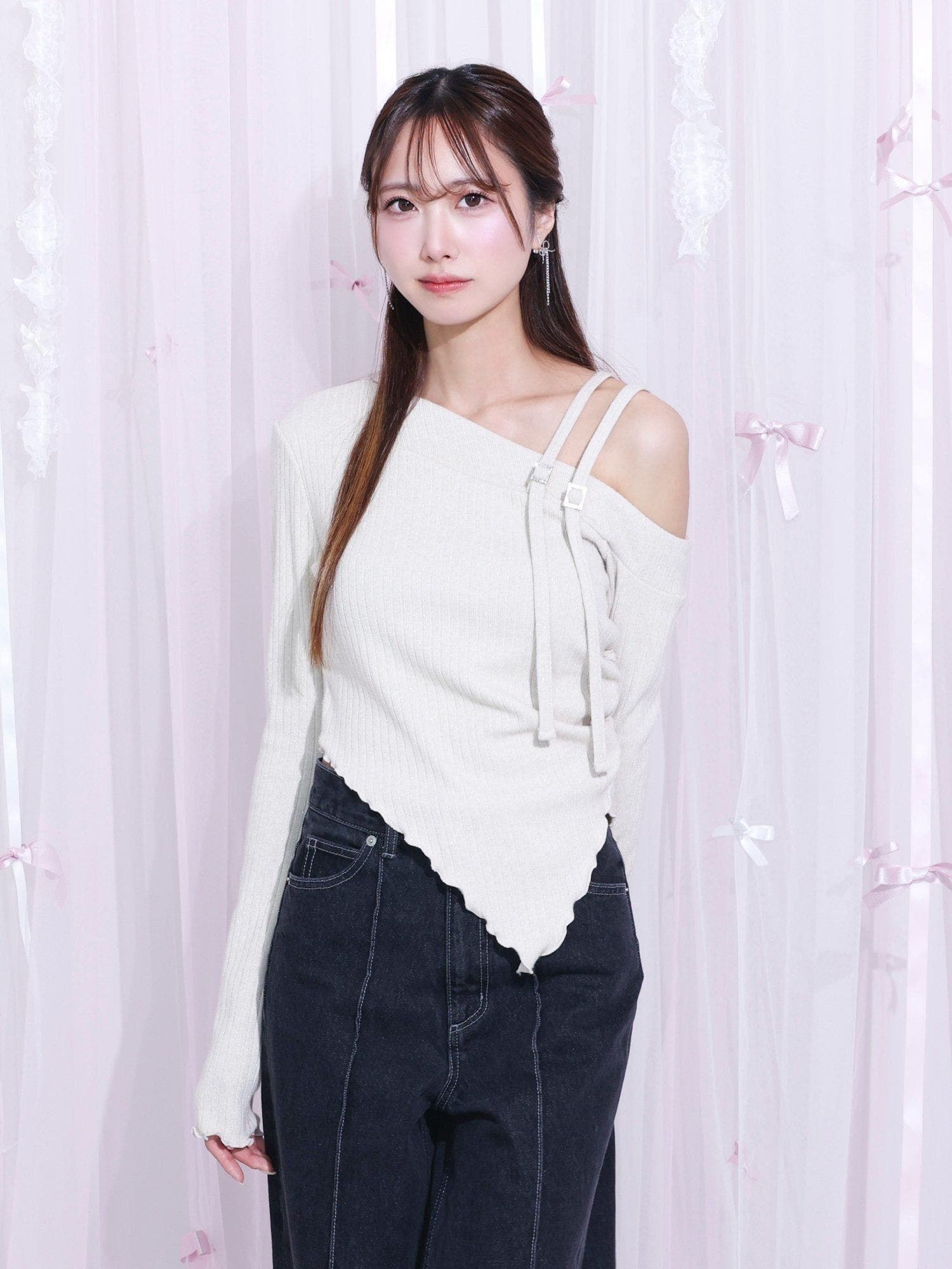 本格派ま！ ダブルベルトワンショルリブTOP[品番：MKSW0062311]｜EATME トップス