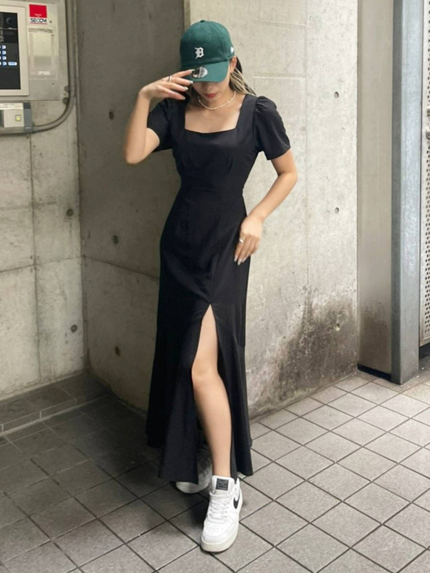 バックオープンロングワンピース[品番：MKSW0044995]｜EVRIS