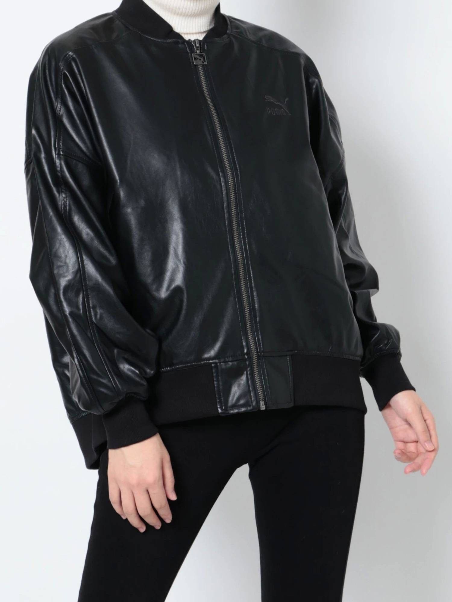 PUMA】T7 オーバーサイズフェイクレザーボンバー[品番：MKSW0048258