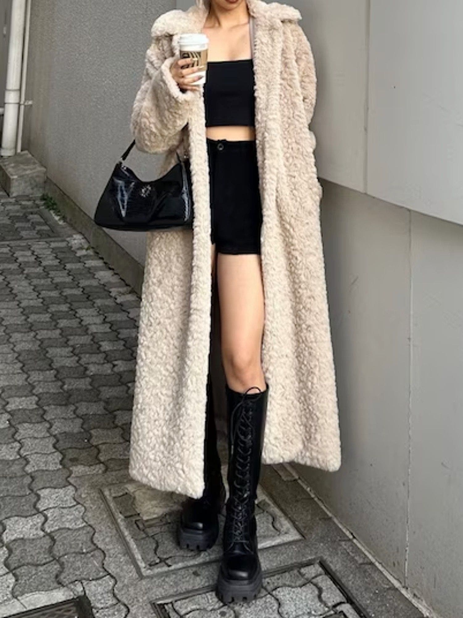 ロングフェイクファーコート[品番：MKSW0055714]｜EVRIS