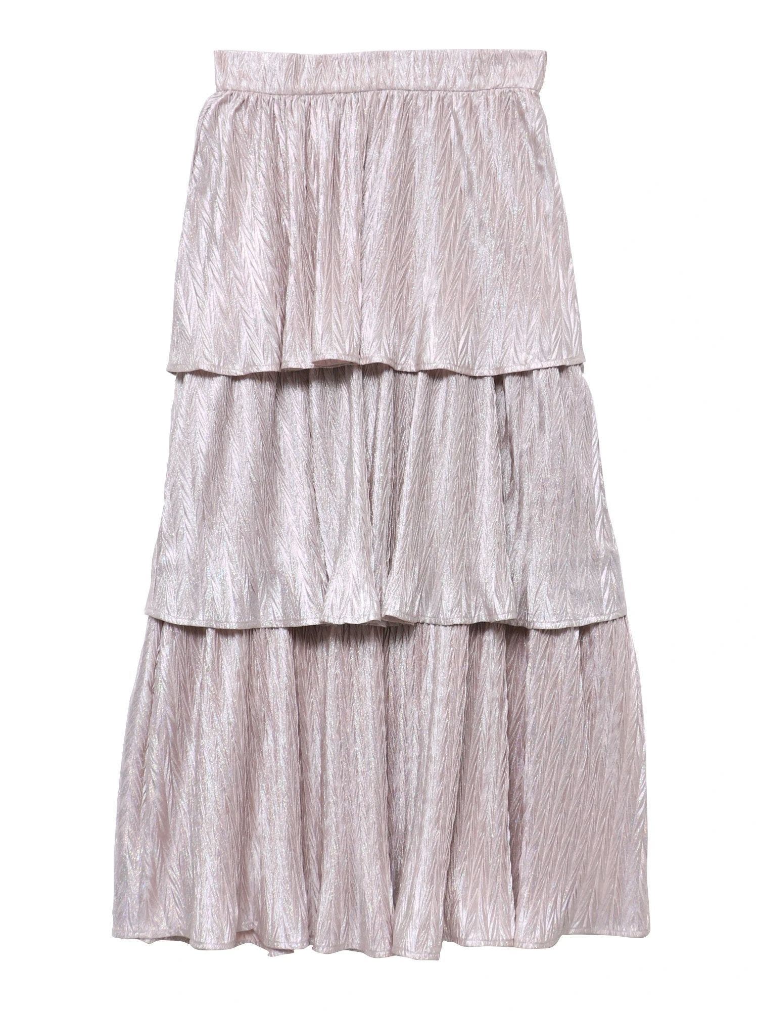 hth glitter tiered skirt グリッタースウェットスカート