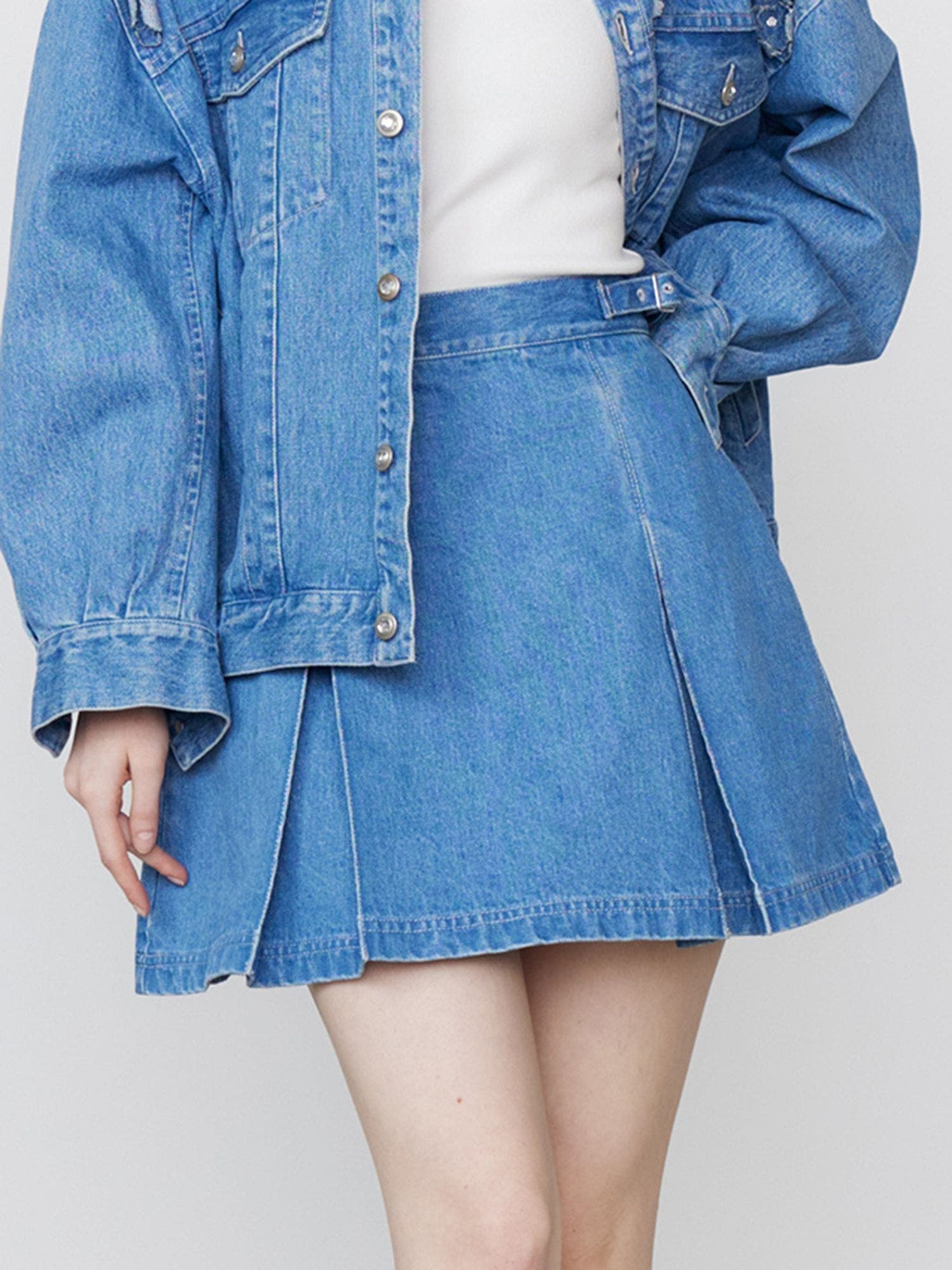 特別オファー DENIM TUCK SK/デニムタックミニスカート[品番 MINI スカート