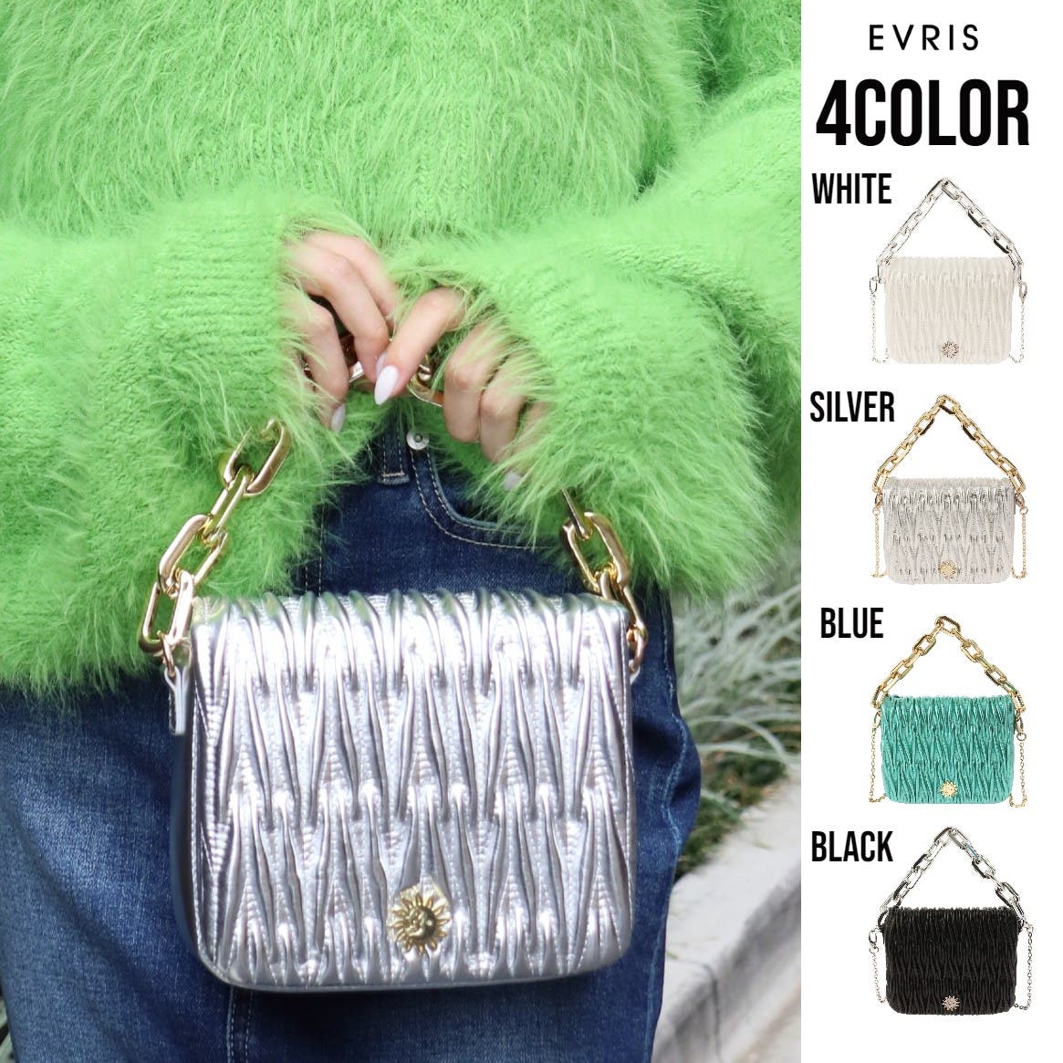 キルティングダブルチェーンショルダーBAG[品番：MKSW0053885