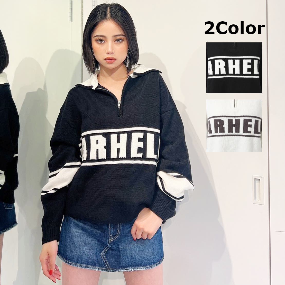 PARHELICハーフZIPニットトップス[品番：MKSW0052555]｜GYDA（ジェイダ