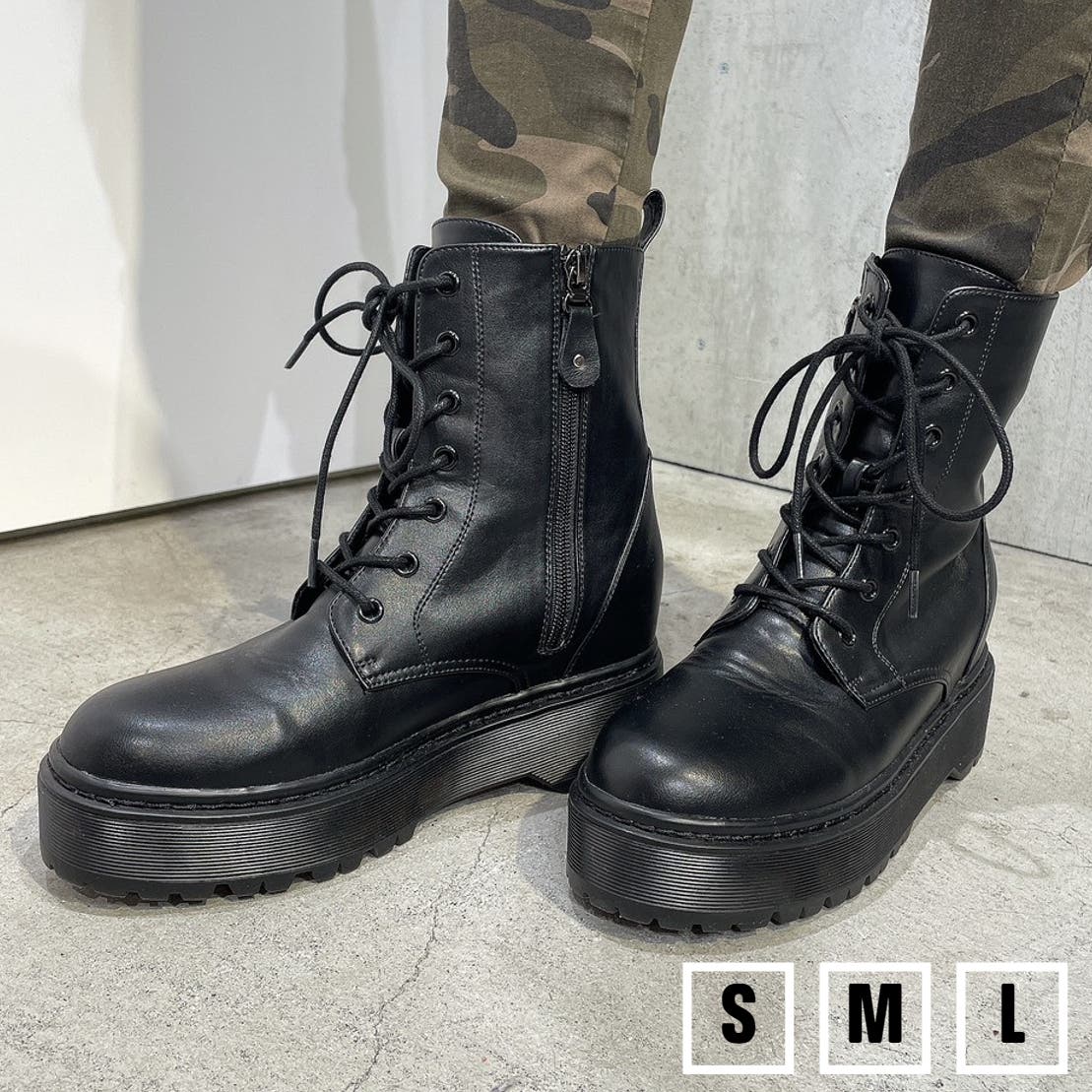 GYDA WEDGE SOLE ワークブーツ ジェイダ GYDA WEDGE SOLEワークブーツ （BLK） -靴＆ファッション通販