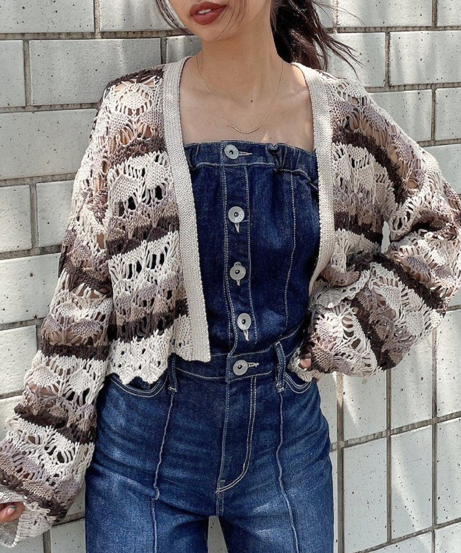 GYDA POSH FADITAL ニットカーディガン[品番：MKSW0064509