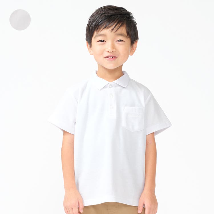 WEB限定】鹿の子半袖白ポロシャツ[品番：MTIK0012784]｜こどもの森e