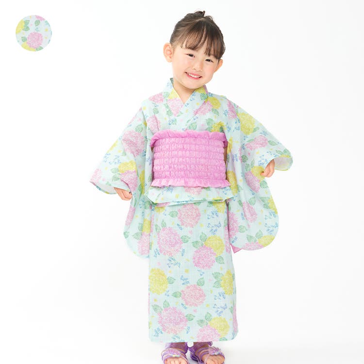 WEB限定】あじさい柄浴衣・帯セット[品番：MTIK0012713]｜こどもの森e
