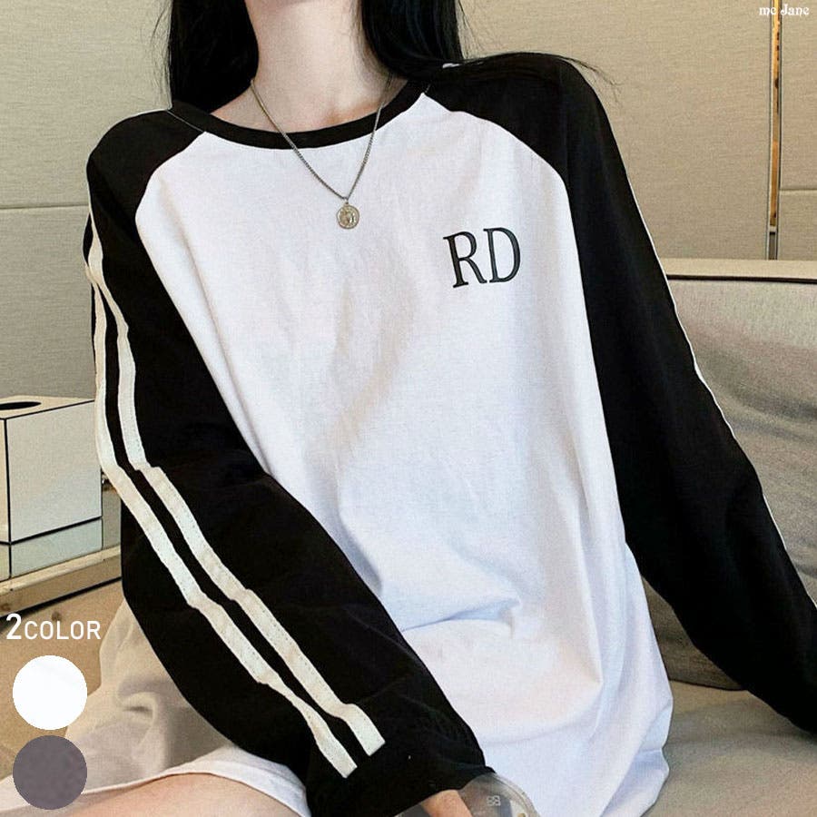 Myne ラグランロンT ミージェーン me Jane ラグラン配色ドルマンビックロンT （WHT