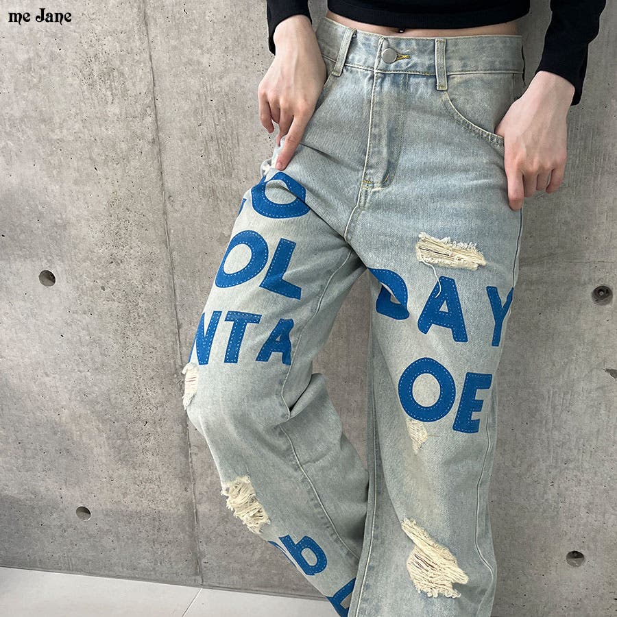 MEDM ペイント カーゴパンツ デニムパンツ ストレート 男女兼用 楽天市場】ハイウエスト 多ポケット デニム ワイド カーゴパンツ