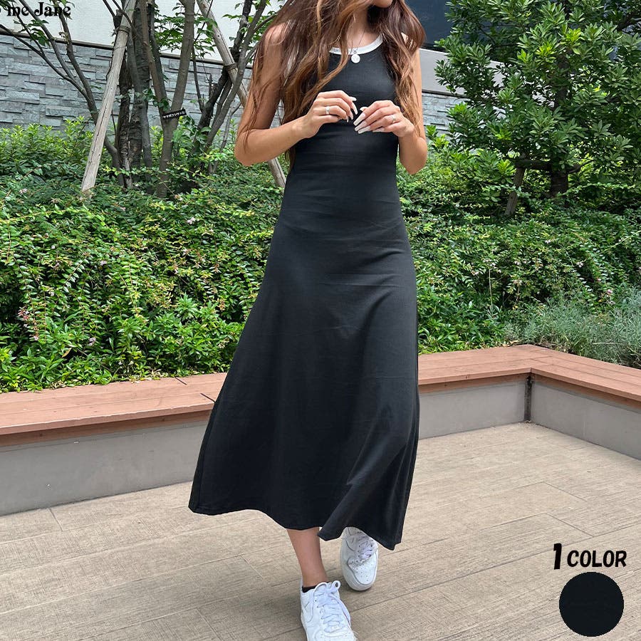 配色スリットキャミワンピース[品番：MJNW0002239]｜me Jane（ミー