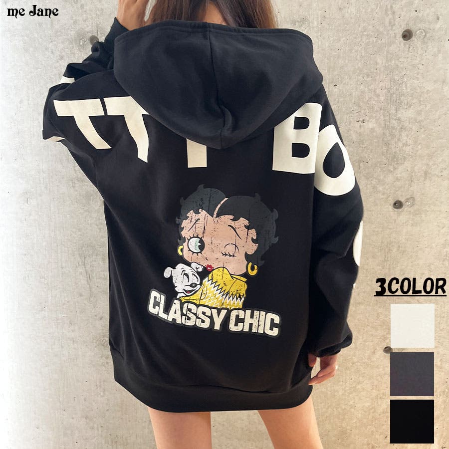 裏起毛バックビックロゴBETTYBOOPスウェットパーカー[品番 裏起毛バックビックロゴBETTYBOOPスウェットパーカー[品番