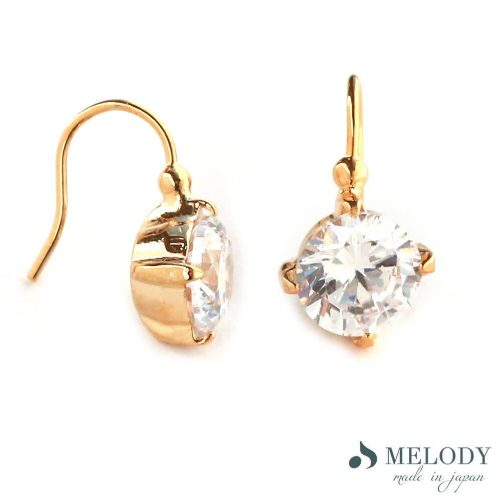 e.m. ジルコニア　ピアス　美品 ピアス K18GP キュービックジルコニア[品番：MLOA0001150]｜Melody
