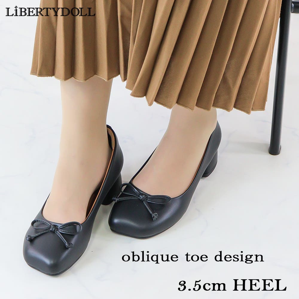 オブリークリボンパンプス154-1180[品番：SFWS0002812]｜LibertyDoll