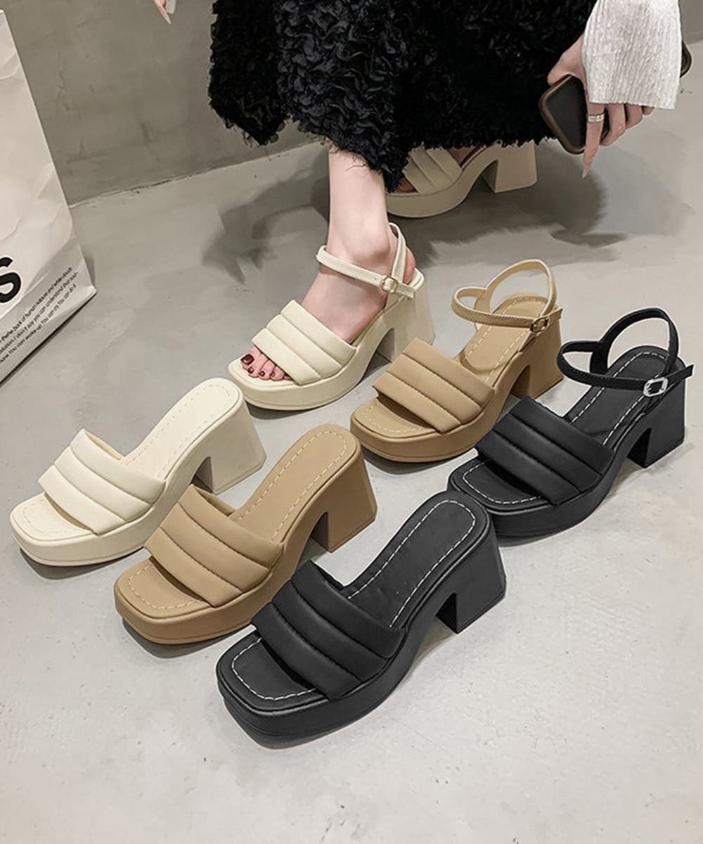 スクエア ミュール itimi 厚底サンダル 靴