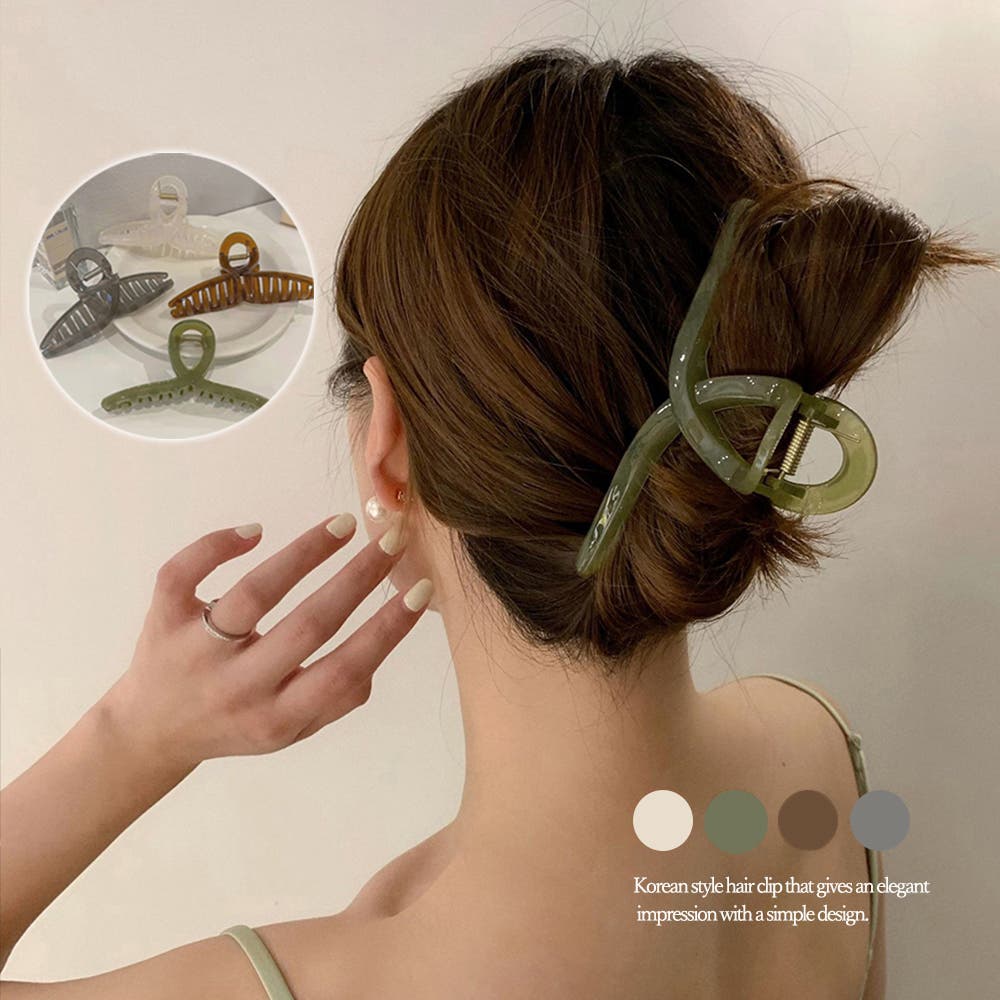 ヘアクリップ大きめアクリルバンスクリップ[品番：II000008873
