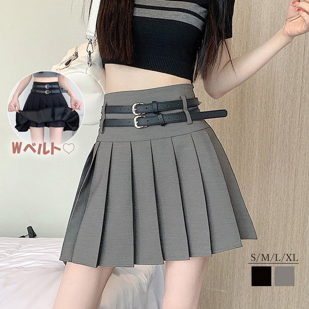 お歳暮 のし プリーツミニスカート インナーパンツ付き[品番：II000010600 スカート