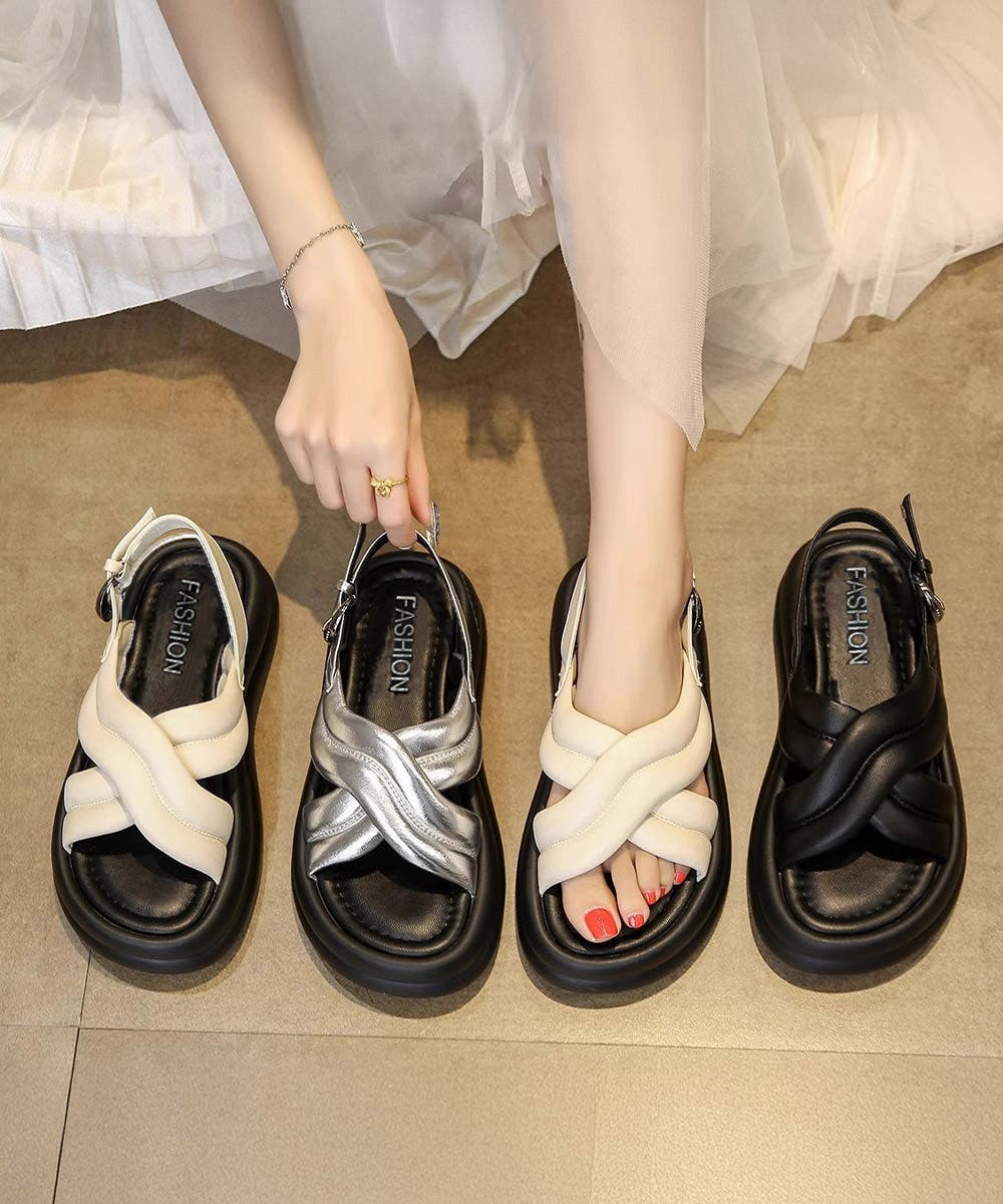 MARNI ウェッジソール 厚底 サンダル ホワイト 36 クロスストラップ 夏 クロスストラップサンダル厚底シューズ夏靴[品番：II000013599