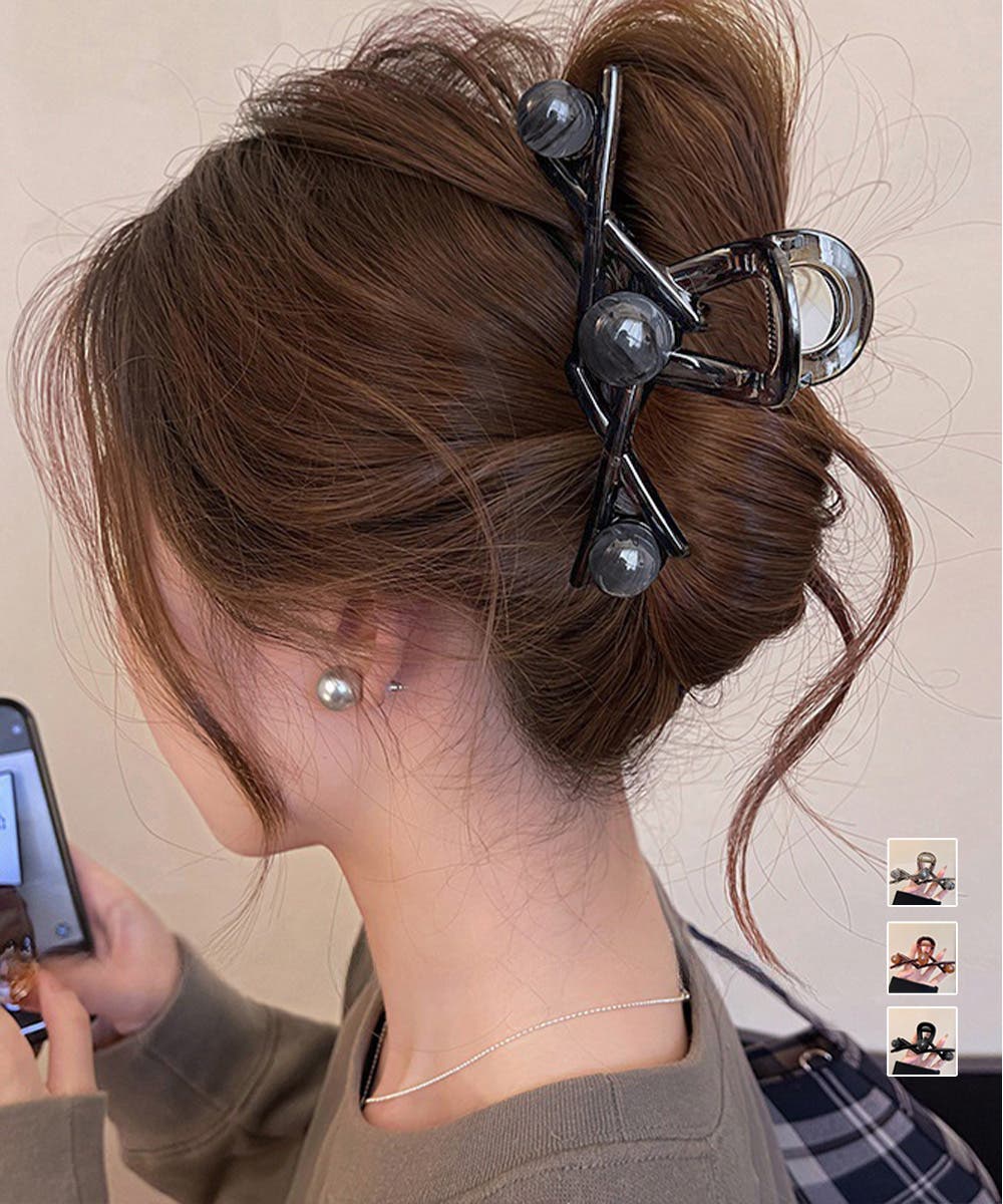 バンスクリップ ヘアクリップ大きめ髪留め[品番：II000014184