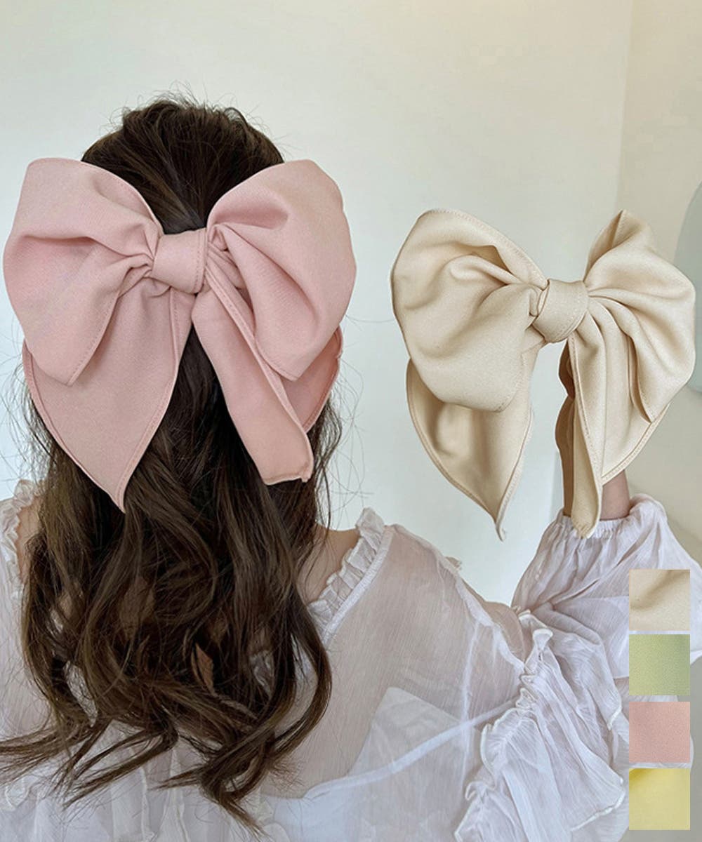 ビッグリボン バレッタ ヘアクリップ上品[品番：II000013265