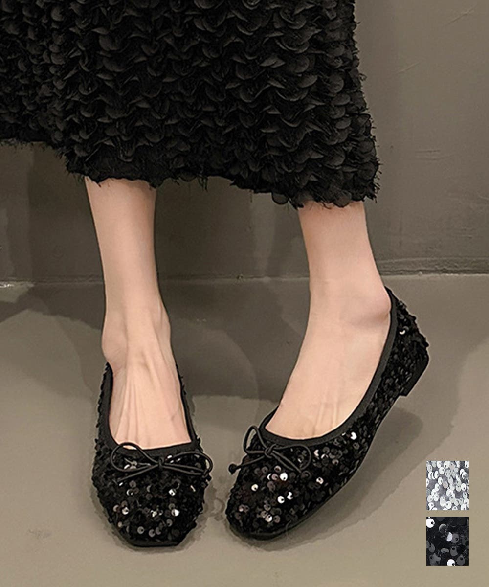 ≪超目玉★12月≫ パンプス バレエシューズ[品番：II000012325 キラキラ 靴