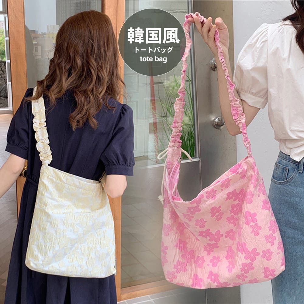 花柄トートバッグ ショルダーバッグ 軽量[品番：II000010289
