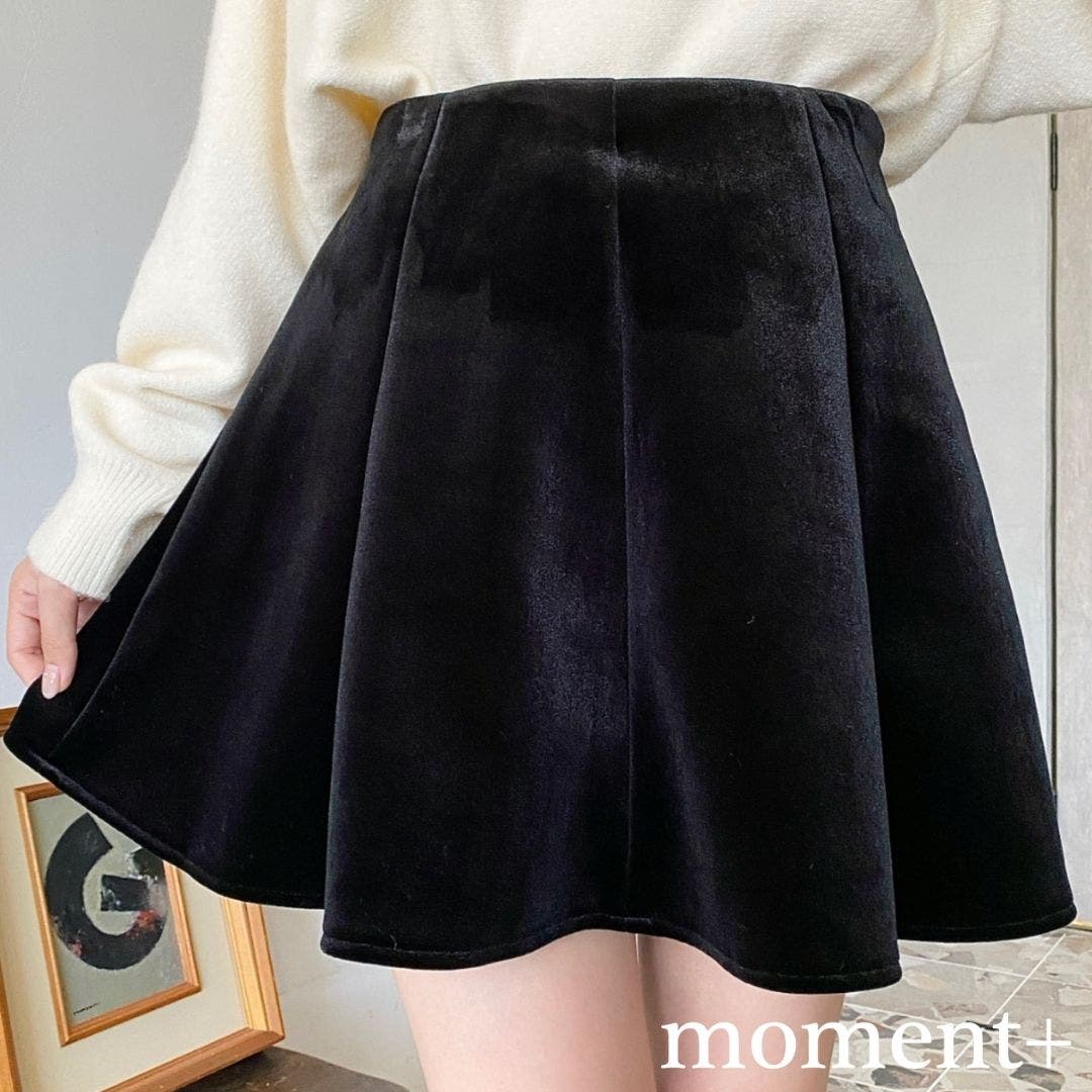 インパン付きミニフレアベロアスカート[品番：ERMW0004151