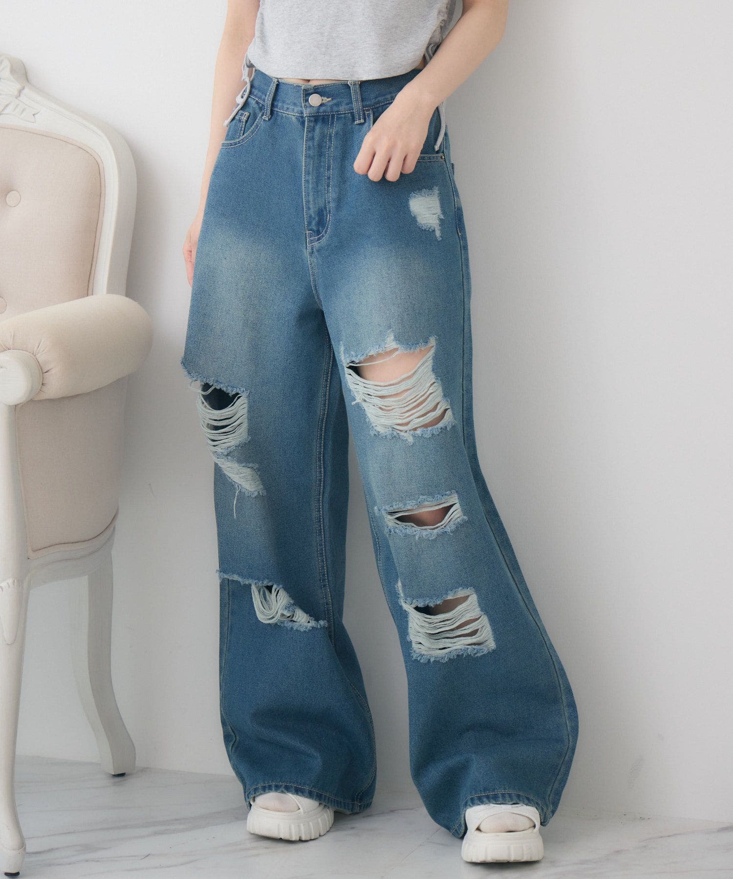 REMAKE PAINT CRUSH JEANS (ペイントクラッシュリメイクジーンズ
