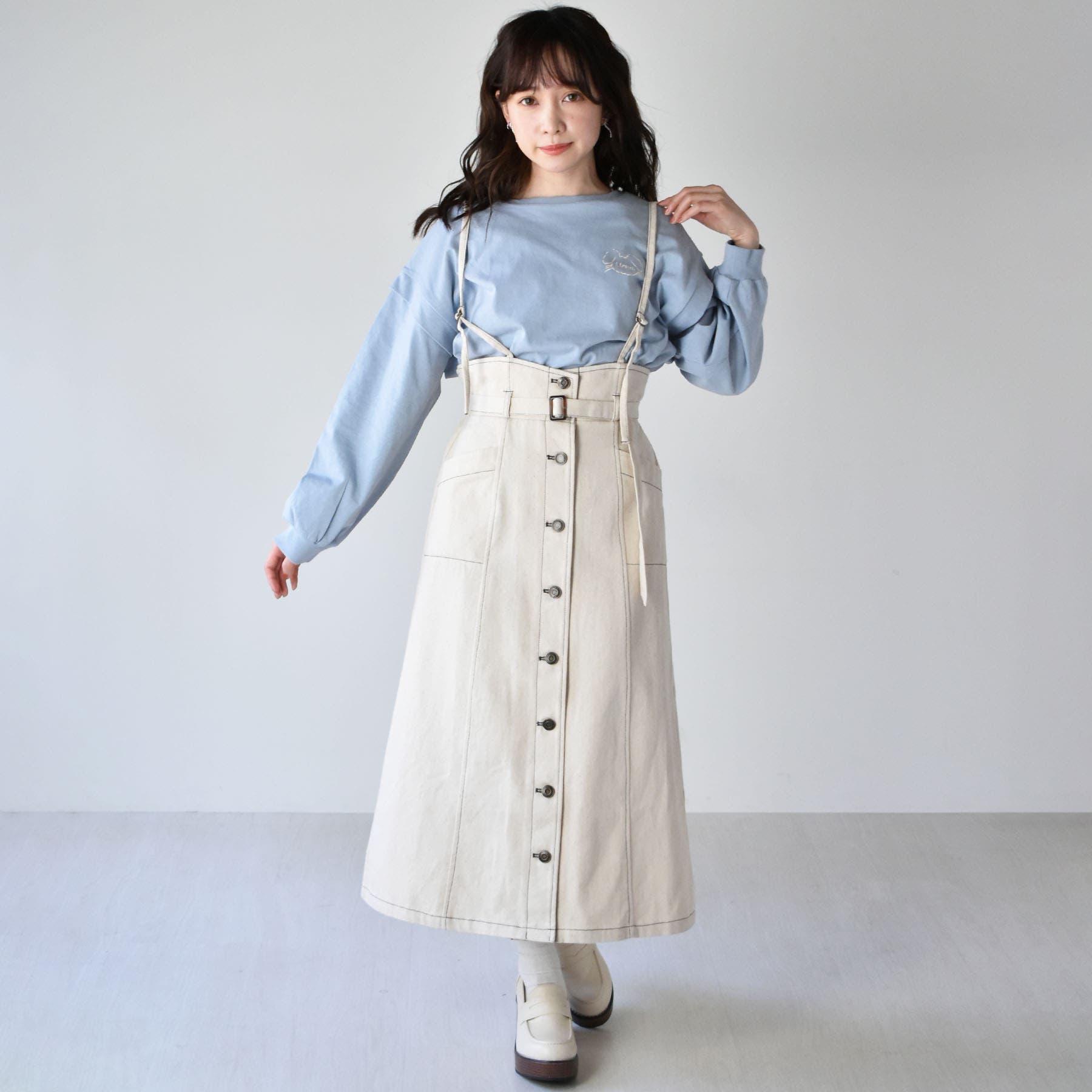 ◎Emsexcite◎ サス付配色ステッチSK[品番：RTGW0002728]｜RETRO GIRL