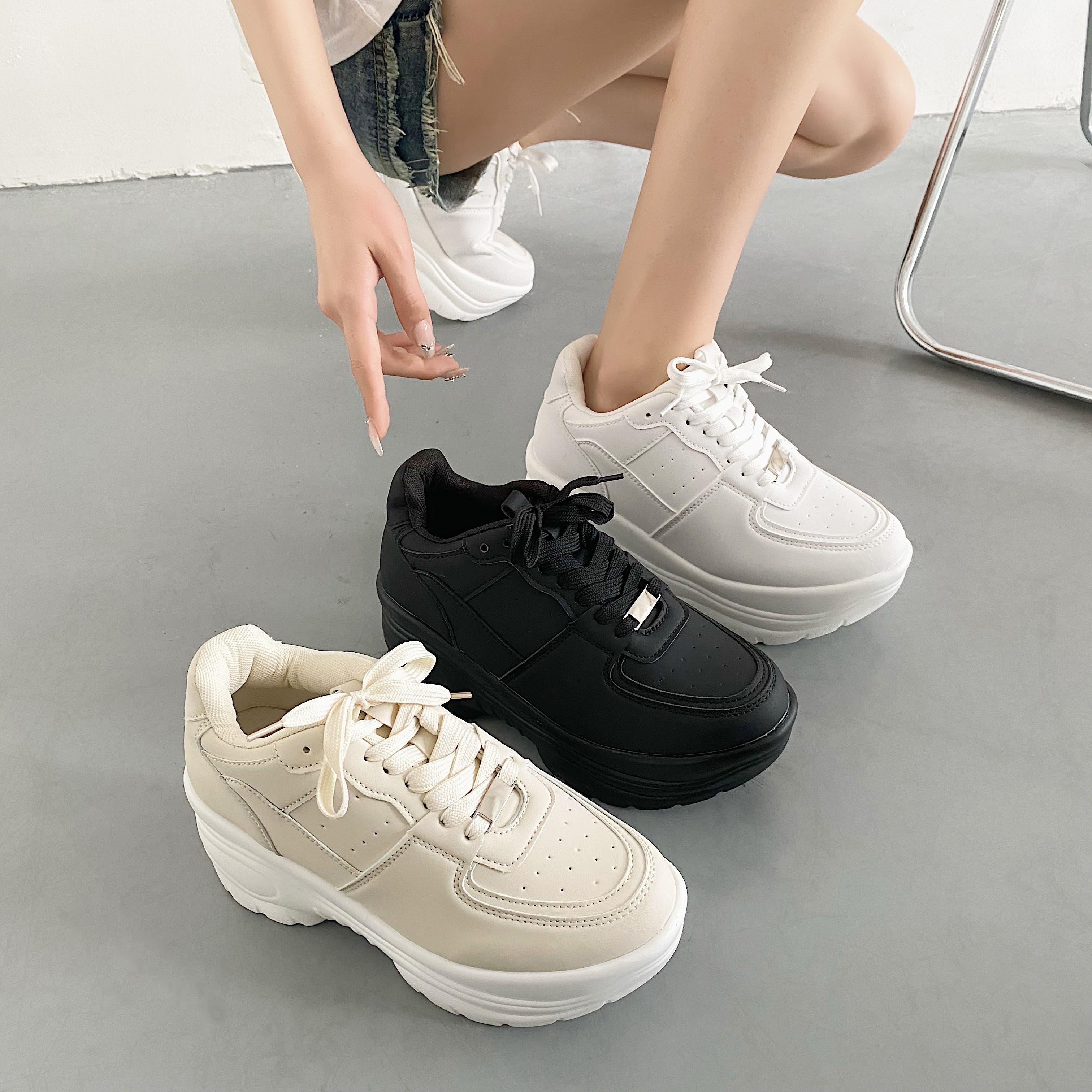 軽量厚底 ハイソール コート タイプスニーカー 1927[品番