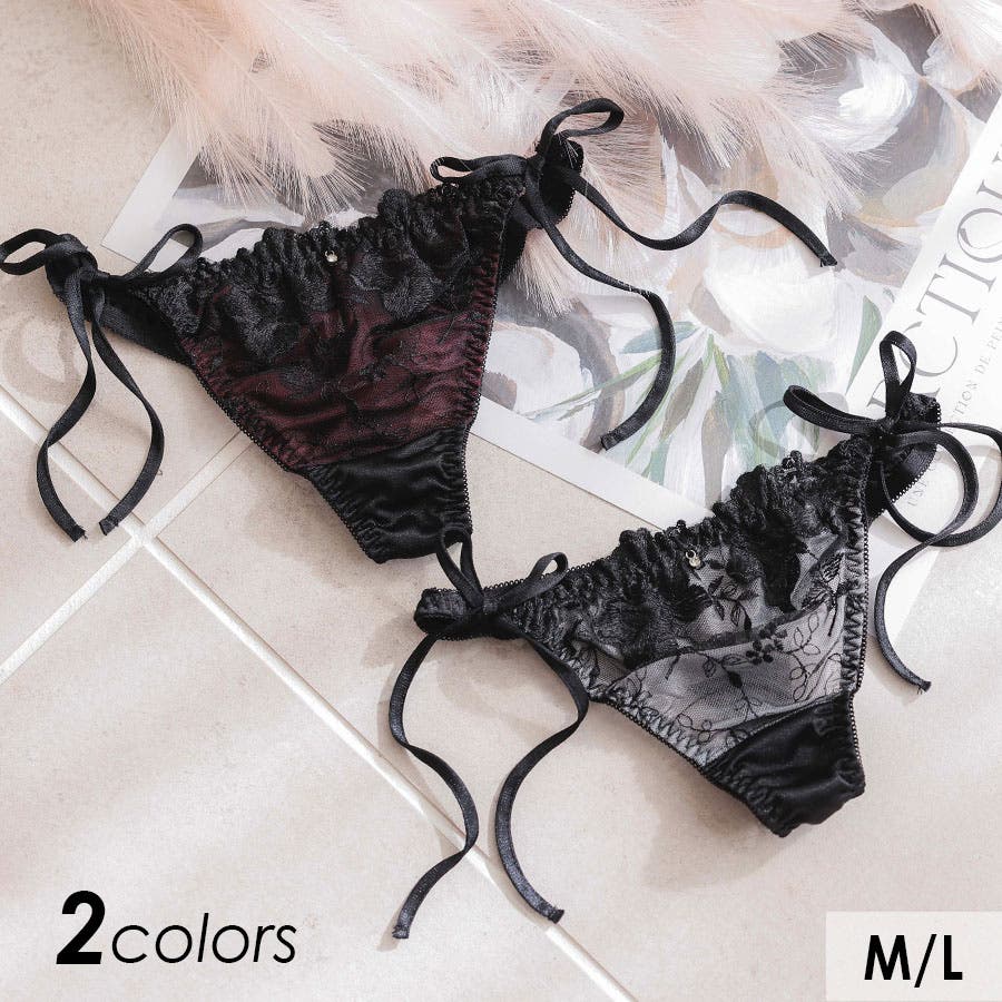 フラワーレースTバック紐ショーツ 単品 勝負下着[品番：MFND0010612