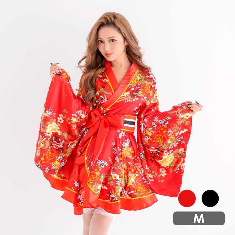 myMinette 花柄ミニ丈着物ドレス 花魁[品番：MFND0011198]｜my minette
