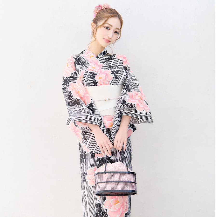 浴衣✴︎水玉(モノトーン) タグ付き】2way浴衣 水玉 110 ドット モノトーン 帯付き - メルカリ