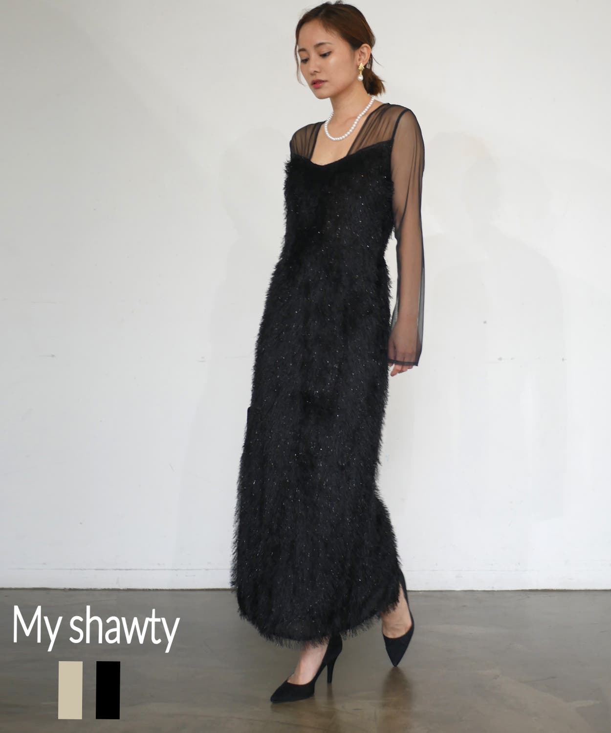 ＊美品＊マイシャウティー glitter shaggy dress GLITTER SHAGGY DRESS[品番：MYTW0000024]｜My shawty（マイシャウティ