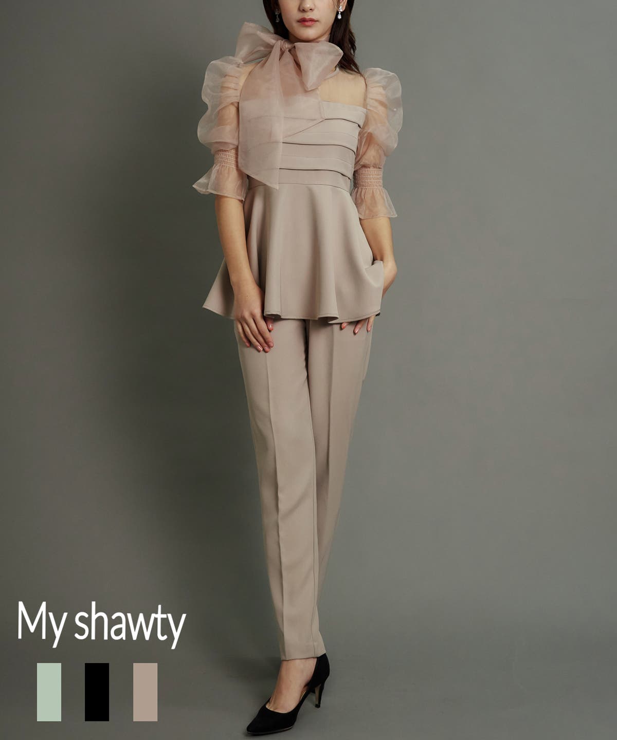 RIBON ORGANDY SET UP[品番：MYTW0000116]｜My shawty（マイシャウティ