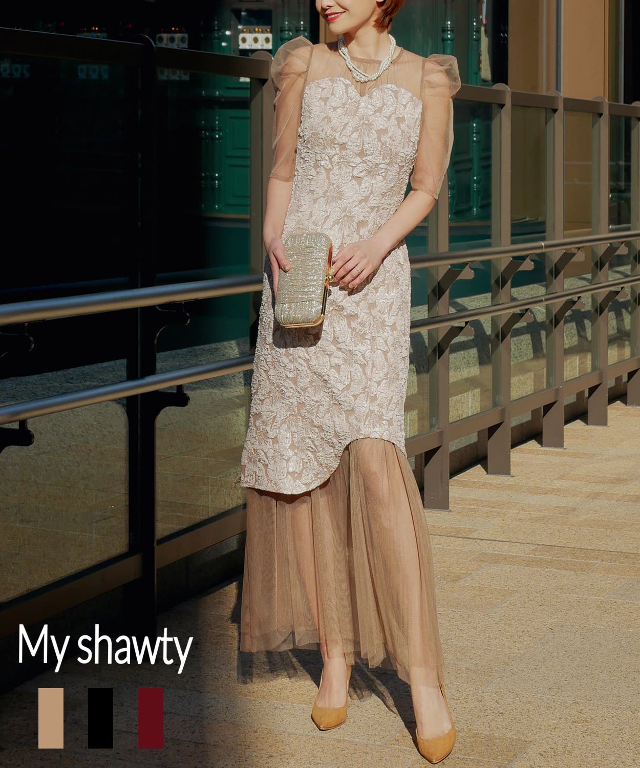 JAQURD DOKING DRESS[品番：MYTW0000079]｜My shawty（マイシャウティ