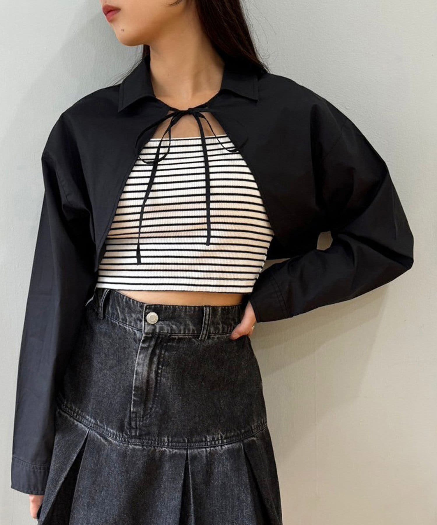 one after another】【トレンドコーデが手に入る】ボレロシャツ[品番