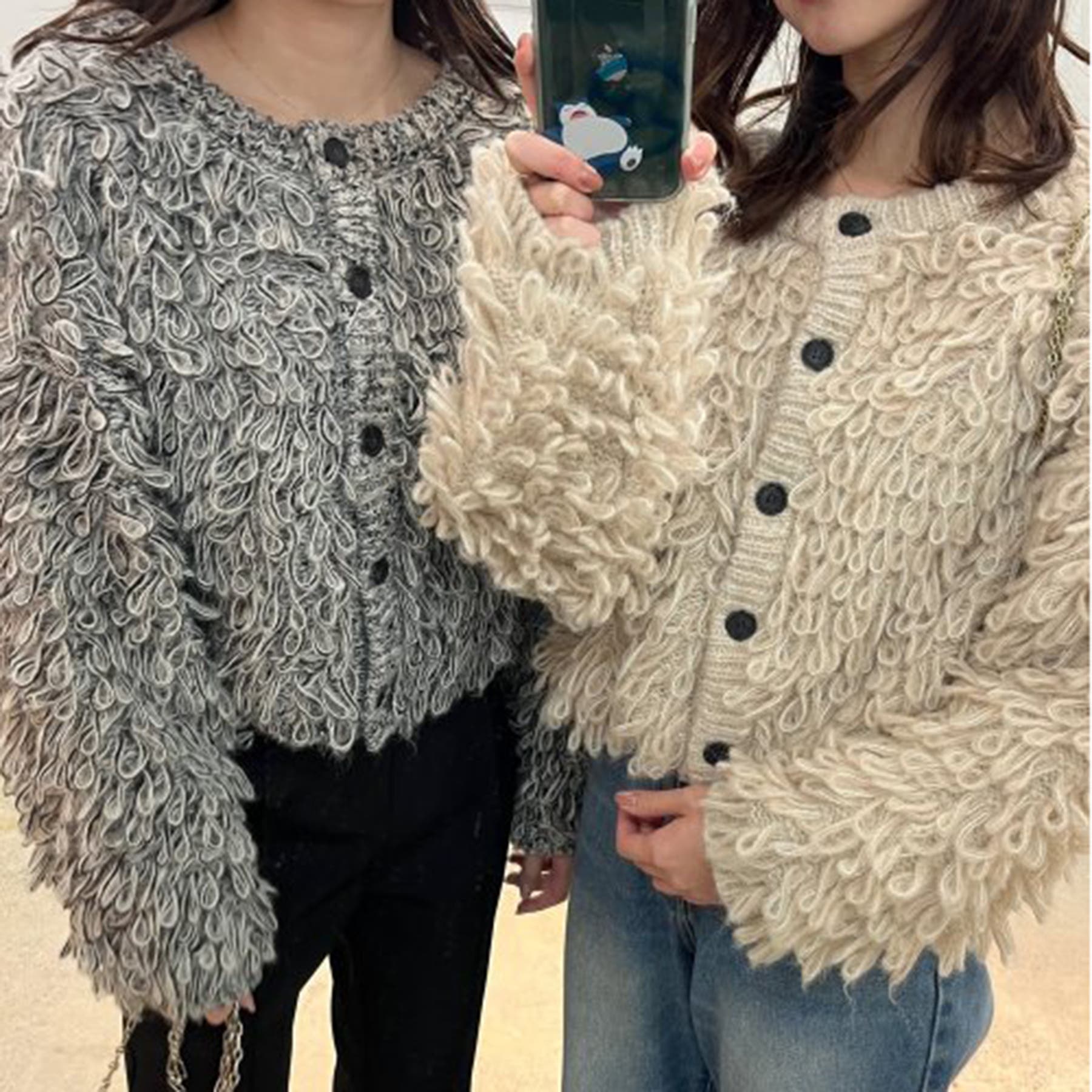 ザラ ベーシックモップニットアウターループニットアウター