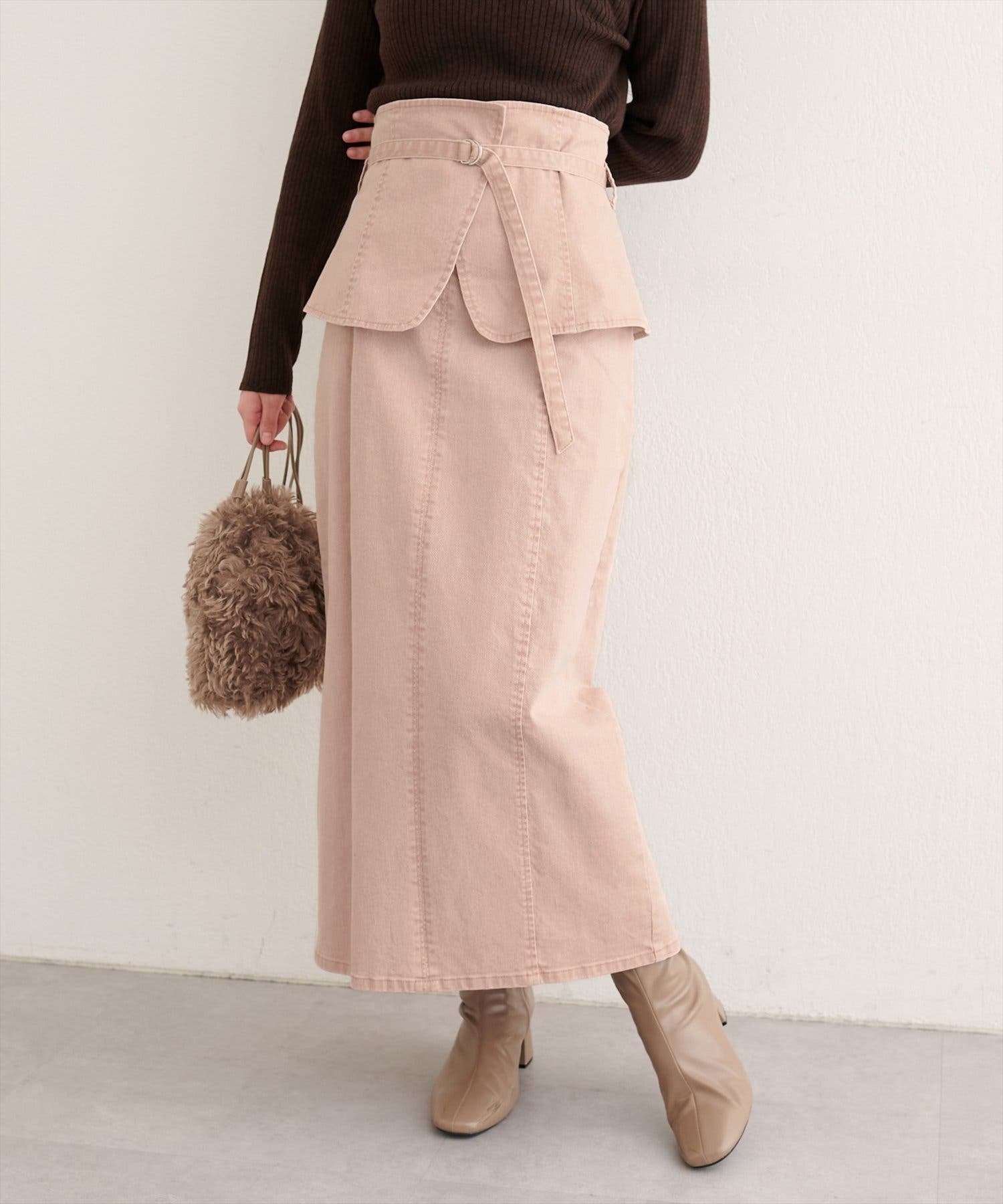 natural couture】コルセットベルトデニムスカート[品番：NCLW0017091