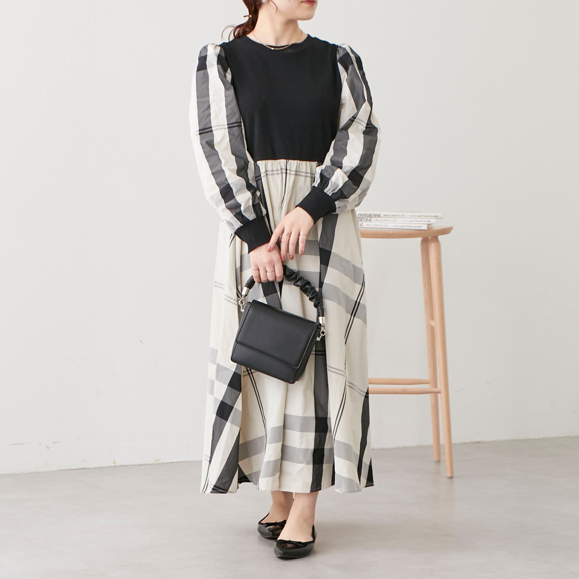 ドッキングチェックワンピース[品番：NCLW0009429]｜NICE CLAUP