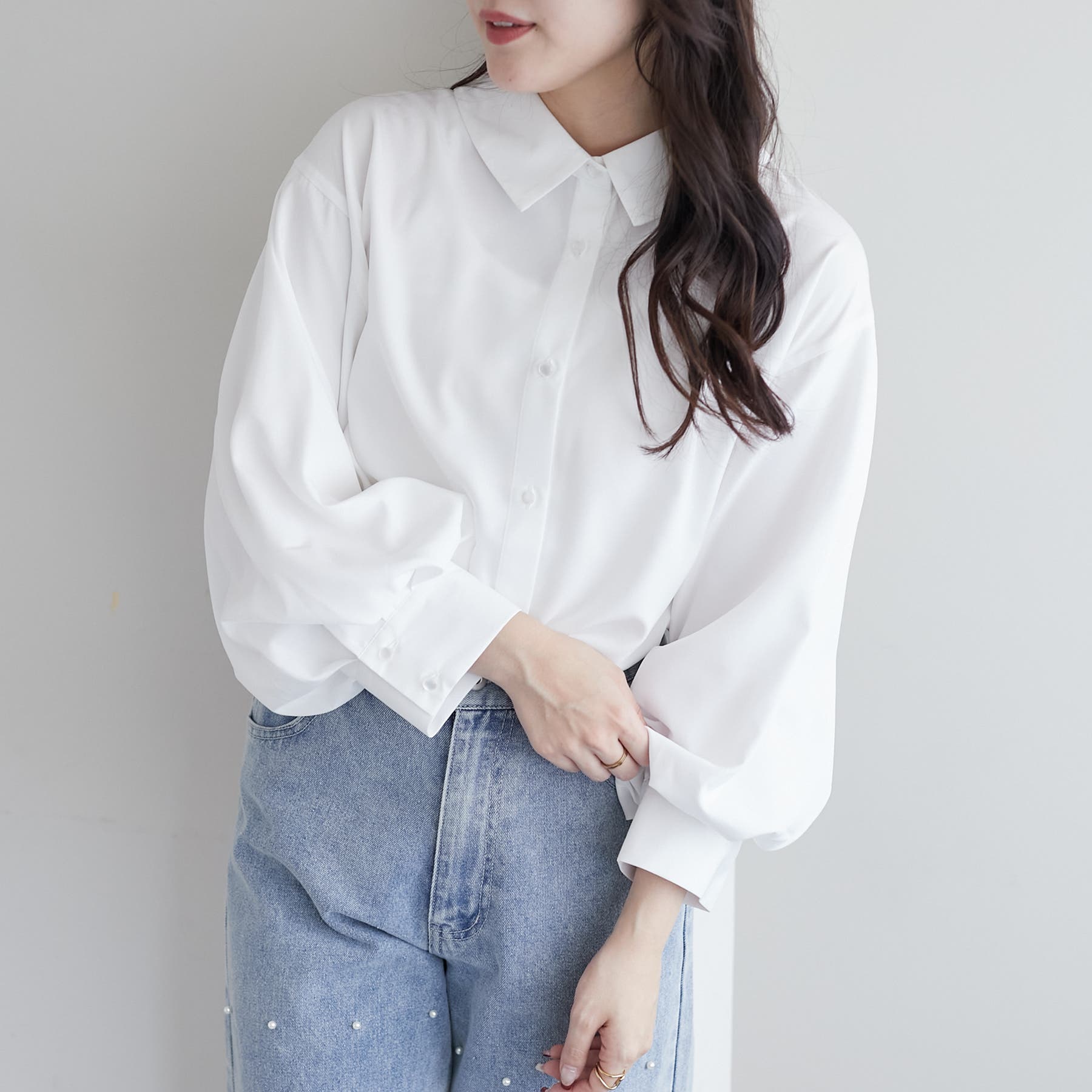 後レースアップAラインブラウス[品番：OLOW0015206]｜RMAF NICE