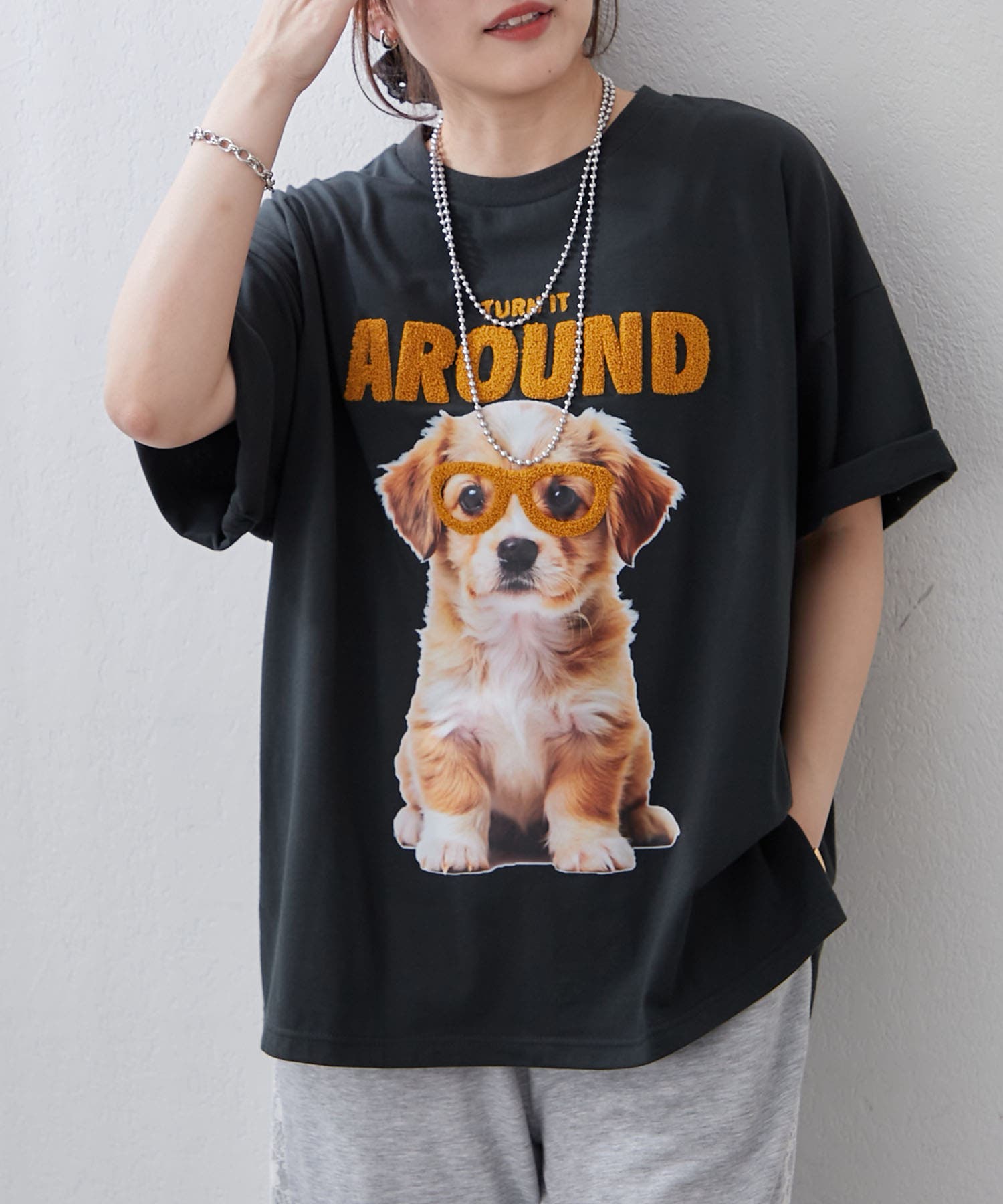 メガネ犬半袖BIGT[品番：OLOW0017905]｜RMAF NICE CLAUP / OLIVE des 