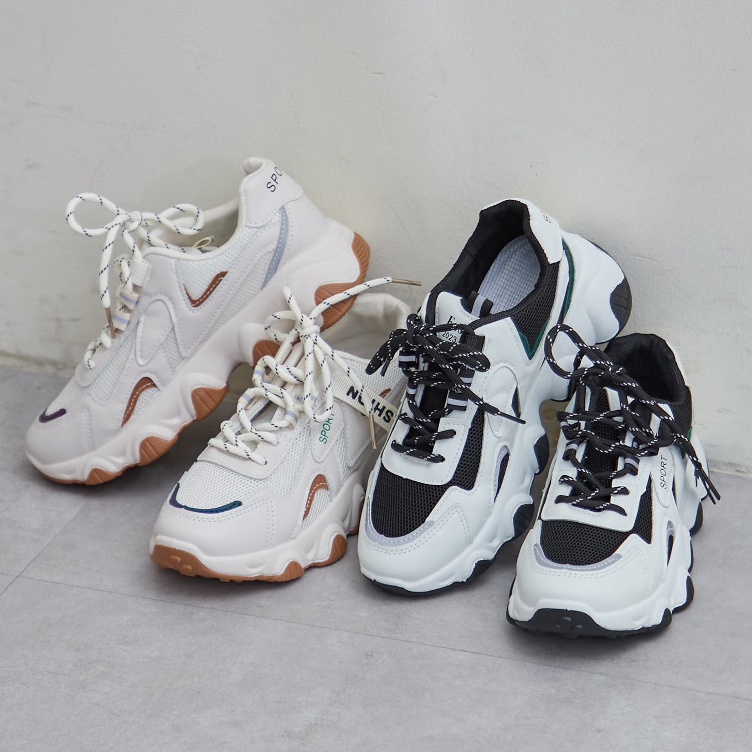 WEB限定】デザインソール厚底スニーカ-[品番：OLOW0013848
