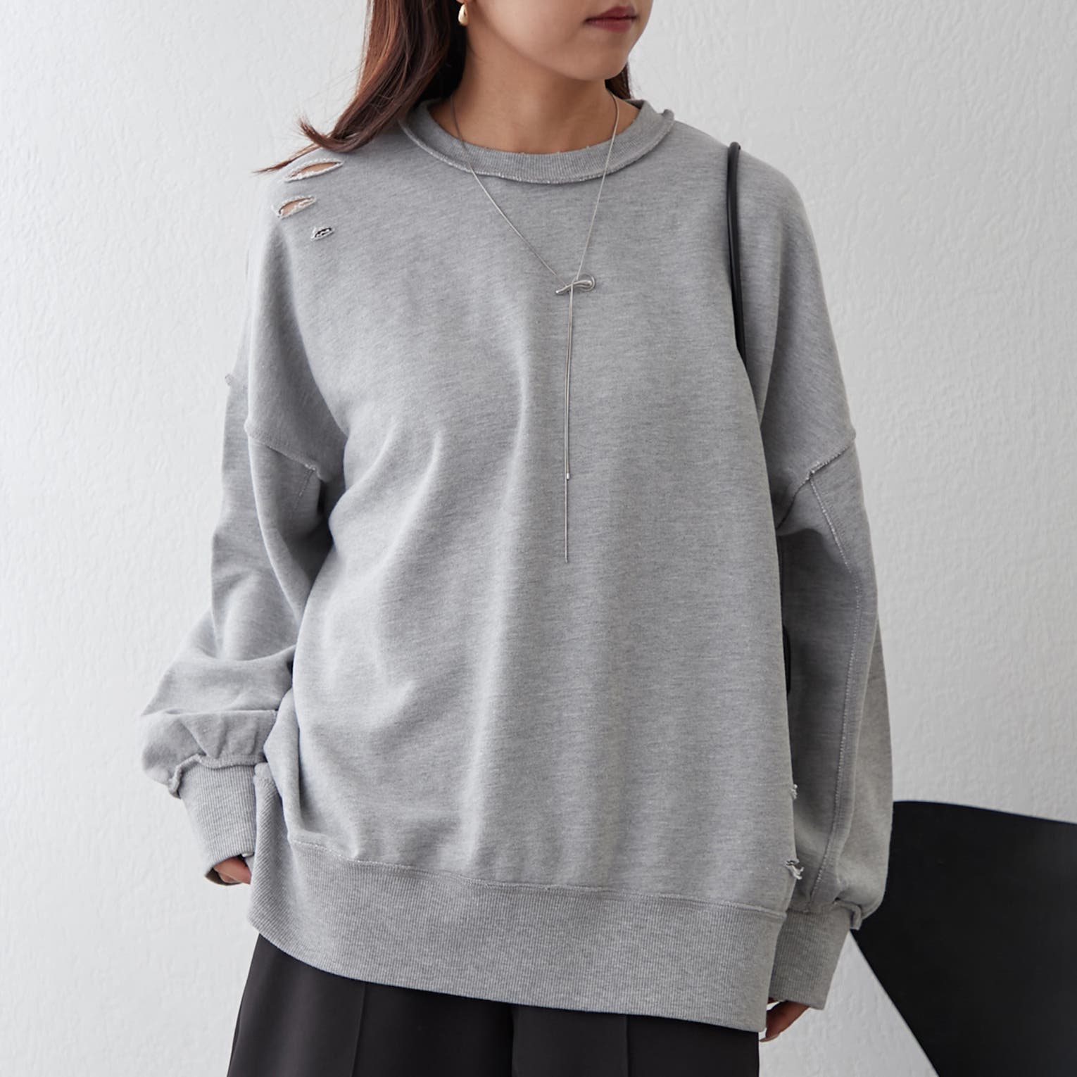 美品】ATIVE/エイティブ ダメージ加工スウェット トレーナー
