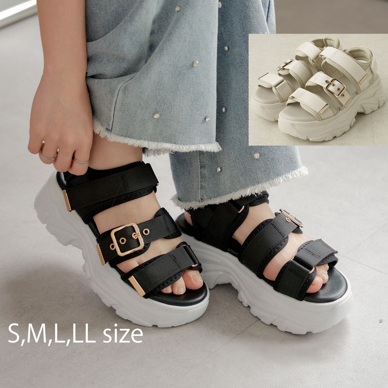 厚底スポーツサンダル[品番：OLOW0015238]｜RMAF NICE CLAUP / OLIVE