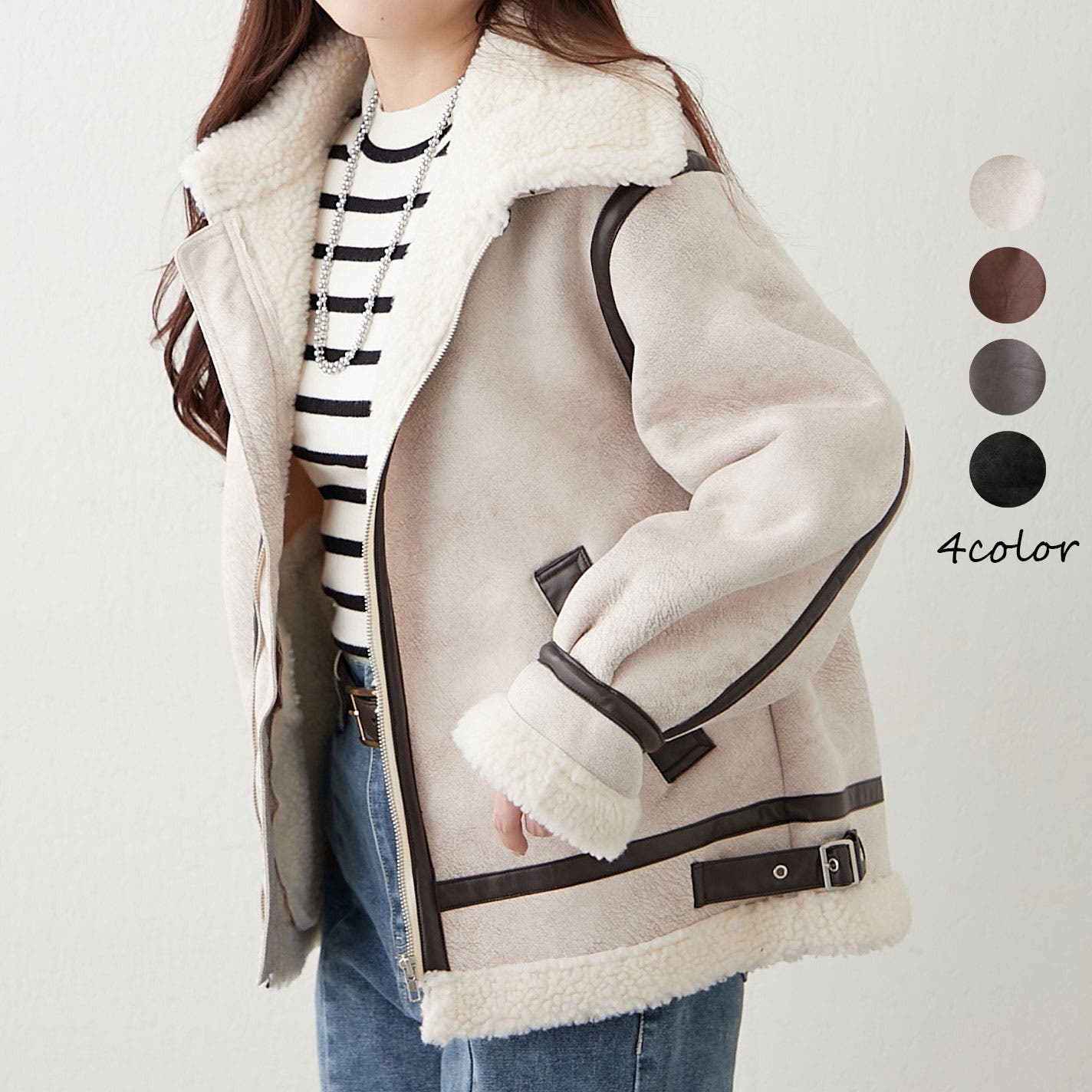 TICCA ニットフライトジャケット　アイボリー フライトジャケット[品番：OLOW0016780]｜RMAF NICE CLAUP / OLIVE des