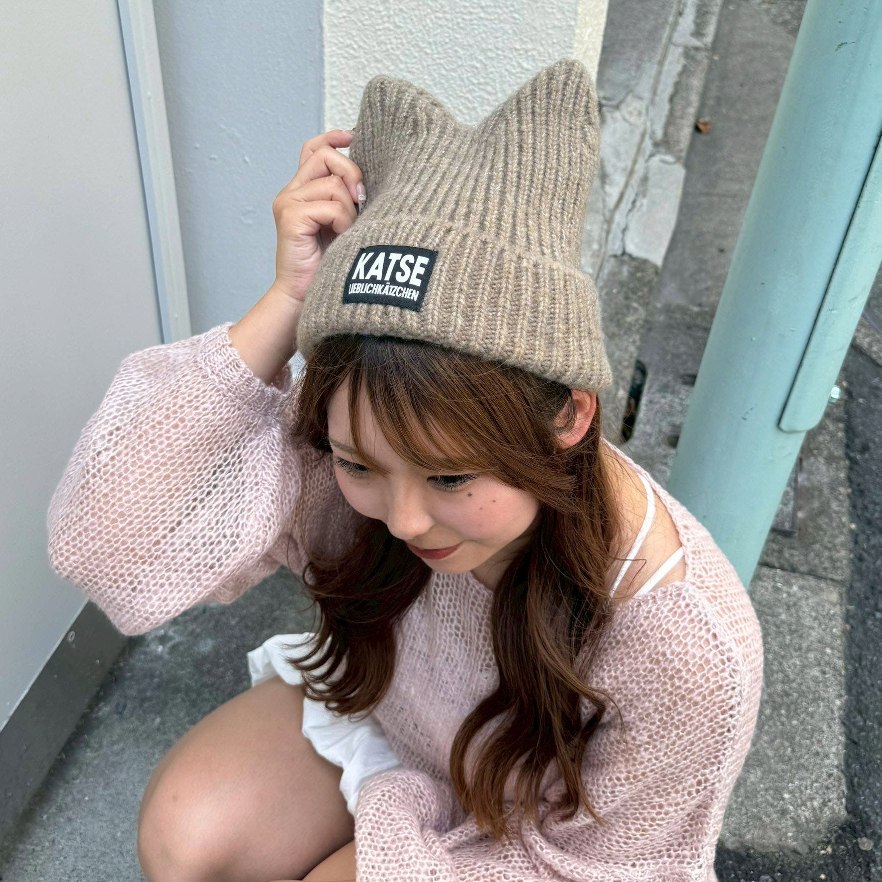 ねこみみニット帽[品番：OLOW0016453]｜RMAF NICE CLAUP / OLIVE des